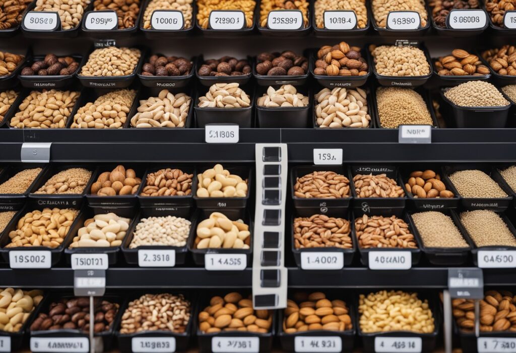 different selections of nuts