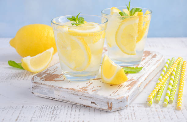 Refreshing glass of Lemon water