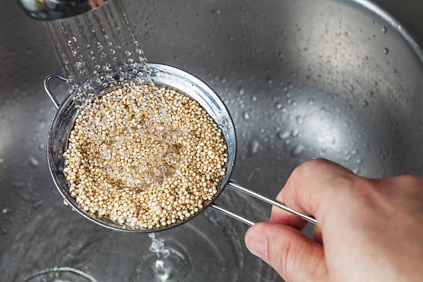 Quinoa cooking techniques to preserve protein source