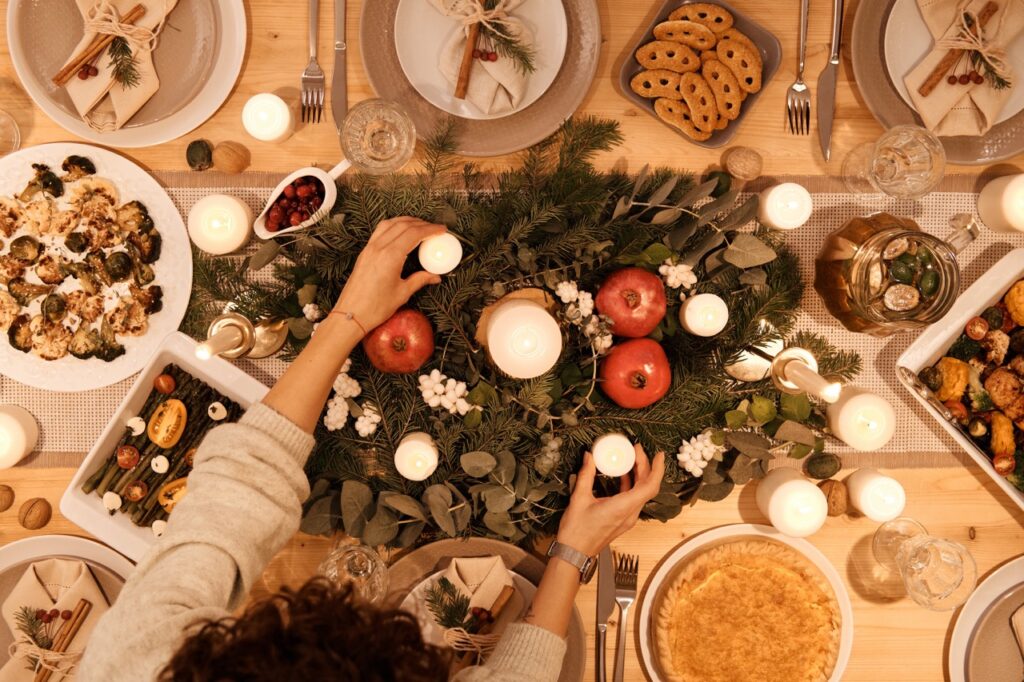 Healthy foods prepared during the holidays