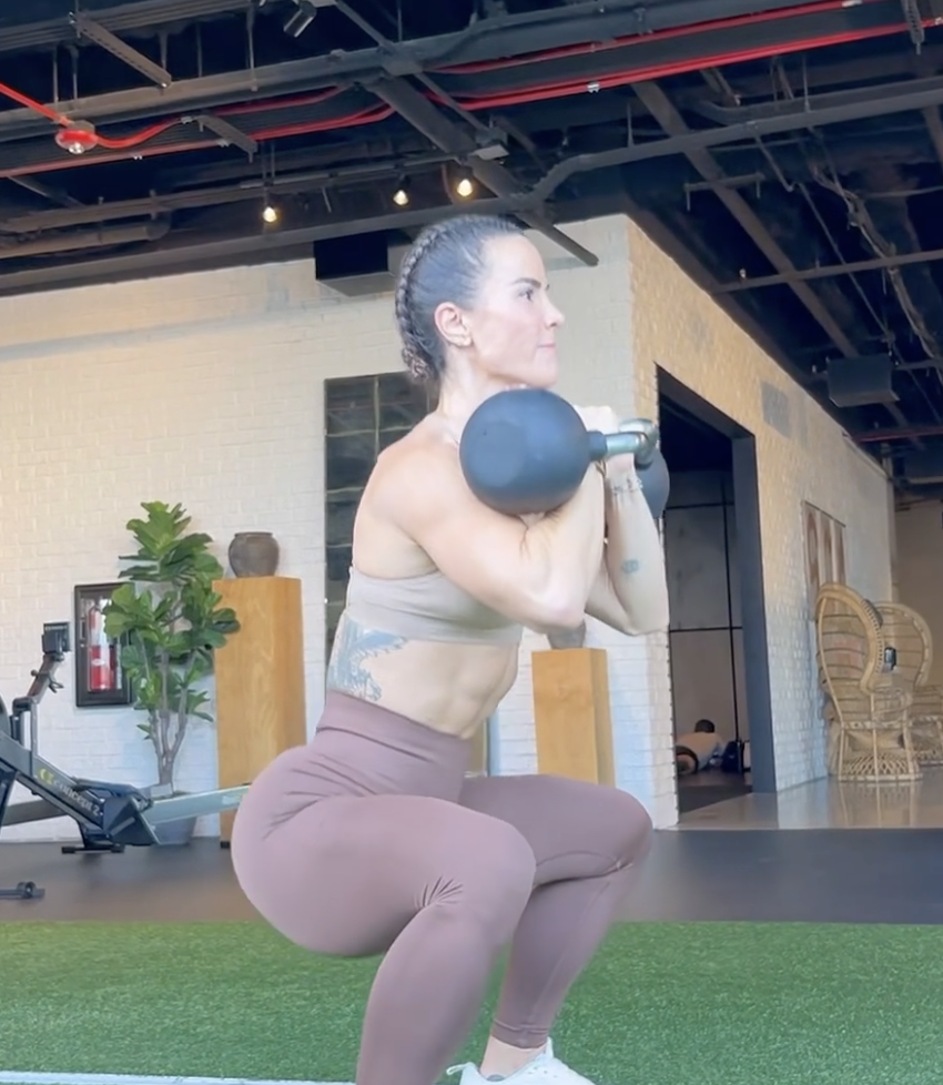 Senada Greca, a celebrity fitness trainer, shares an at-home workout
