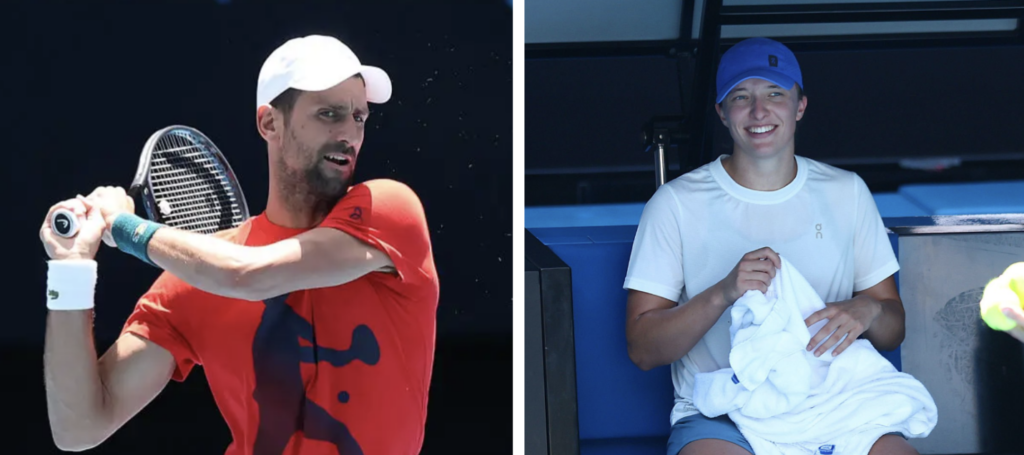 Novak Djokovic and Iga Swiatek Australian Open