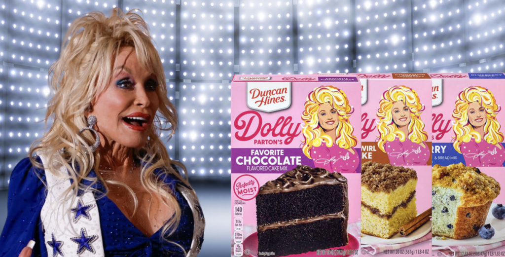Dolly Parton and her boxed cake mixes