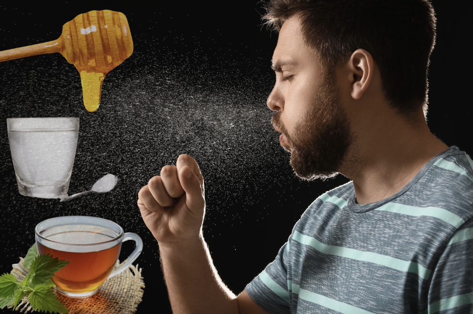 natural ways to get relief from cough. Like water with salt, herbal teas, honey