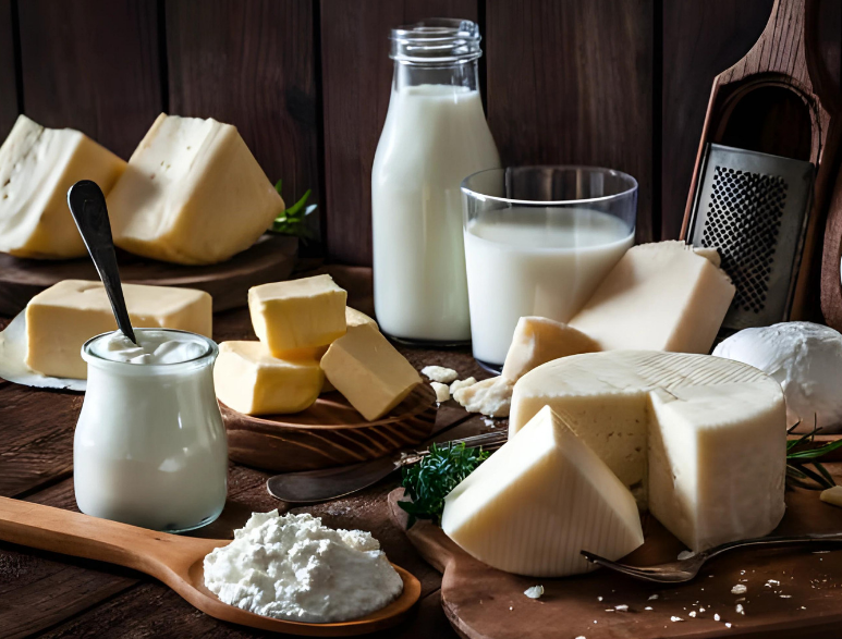 Milk, cheese, and butter have been tested as potential treatmens for rheumatoid arthritis. Dairy products contain calcium, vitamin D, and proteins, which some RA patients may detest.