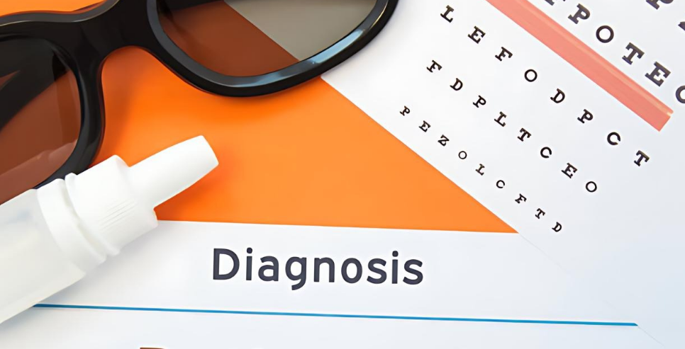 An optician's eye exam cannot diagnose diabetes, but it can detect indicators of eye damage linked with the disease, such as diabetic retinopathy.