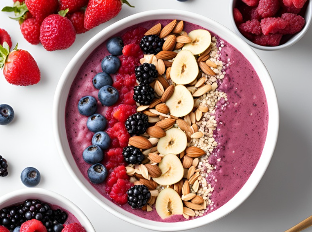 Keto Berry-Almond Smoothie Bowl