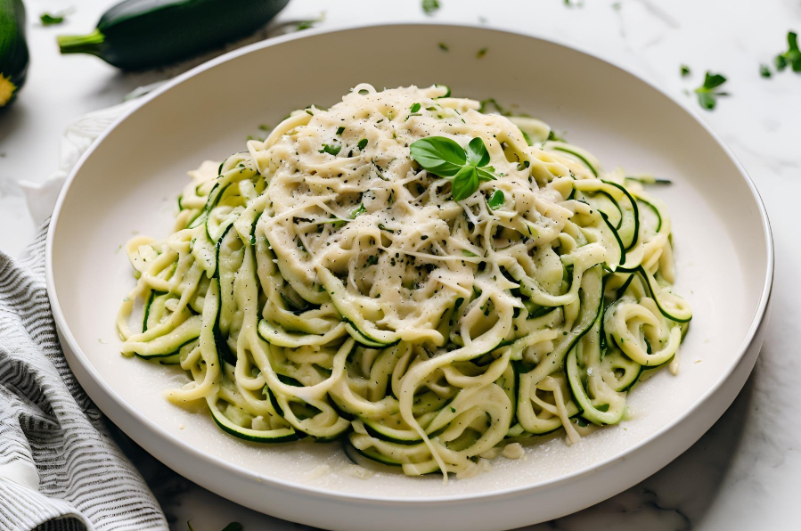 One-Pot Keto Vegetarian Zucchini Alfredo