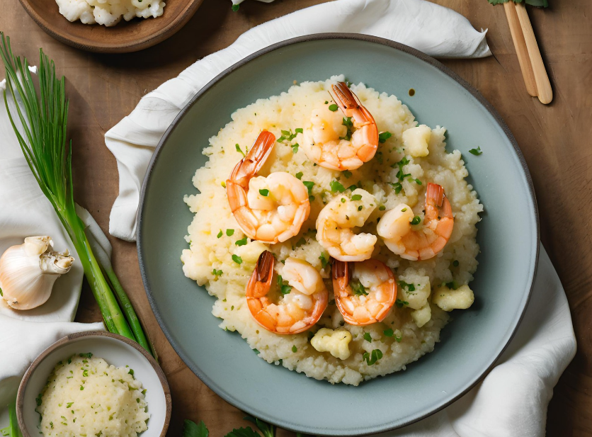 Keto Garlic Butter Shrimp with Cauliflower Rice