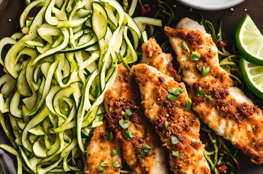 Cowboy Butter Chicken with Zucchini Noodles