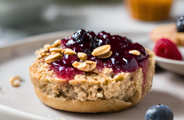 Peanut Butter & Chia Berry Jam English Muffin