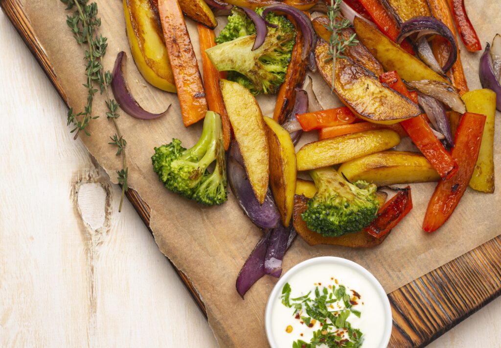 Mediterranean Roasted Rainbow Carrots with Dukkah, Garlicky Yogurt, and Mint