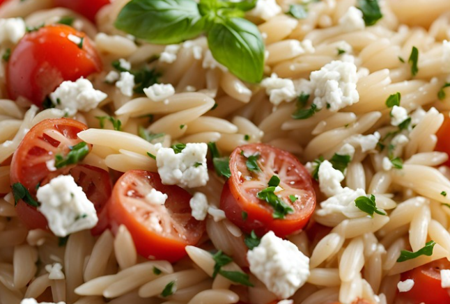 Warm Greek Orzo with Feta and Tomato