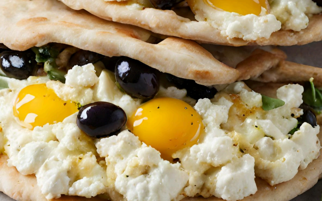 Feta, Egg & Olive Pita