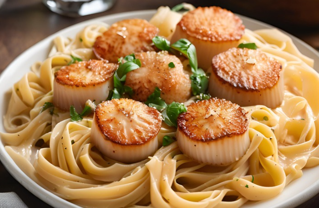 Scallops with Lemon-Basil Sauce