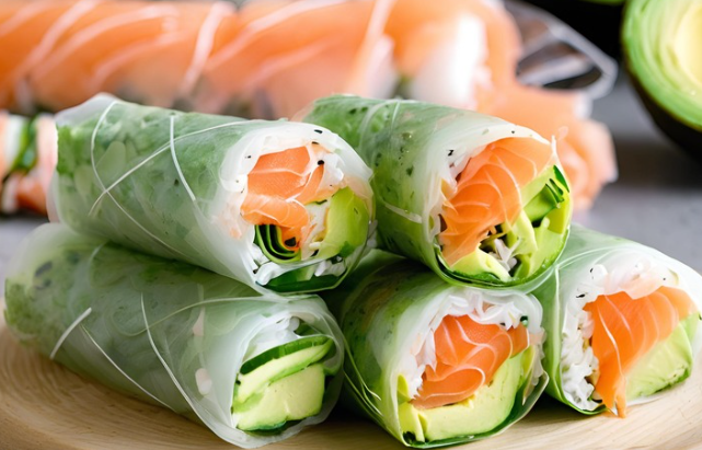 Smoked Salmon And Avocado Summer Rolls